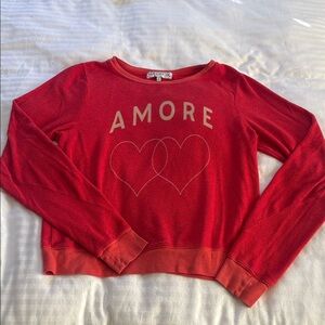 Wildfox Vibrant Red Sweatshirt Small